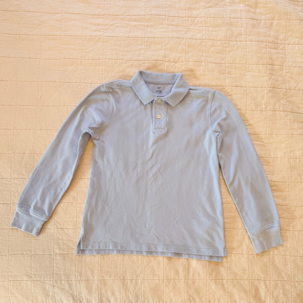 GAP Kids organic cotton uniform polo shirt, light blue